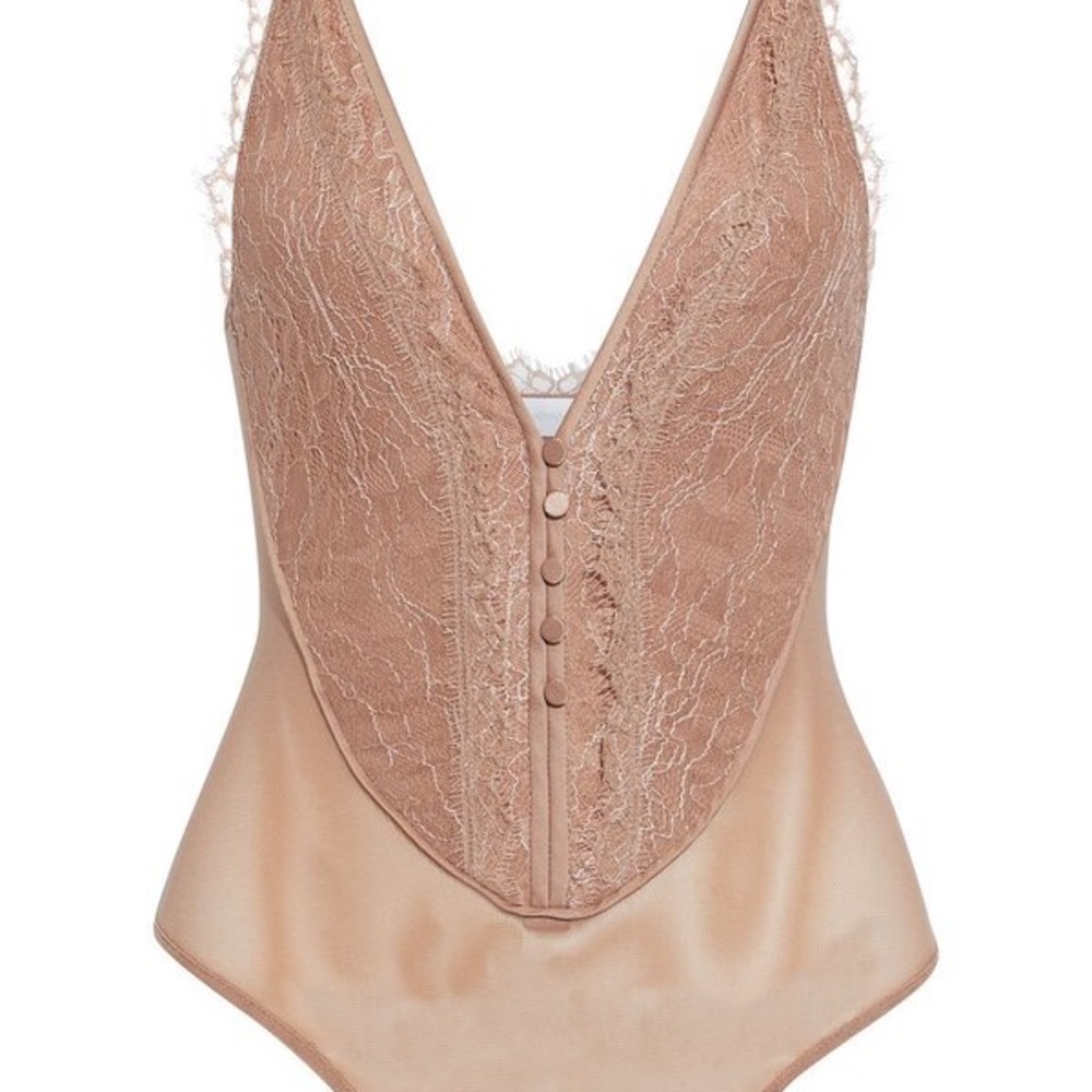 Jonathan Simkhai Lace Camisole Lingerie Bodysuit. Size Large. BNWT. White.